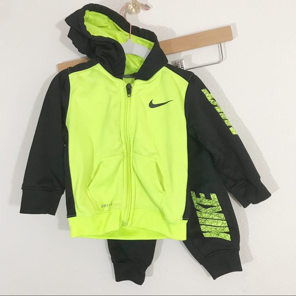 Nike Track Jacket Pant Matching Set Yellow Black